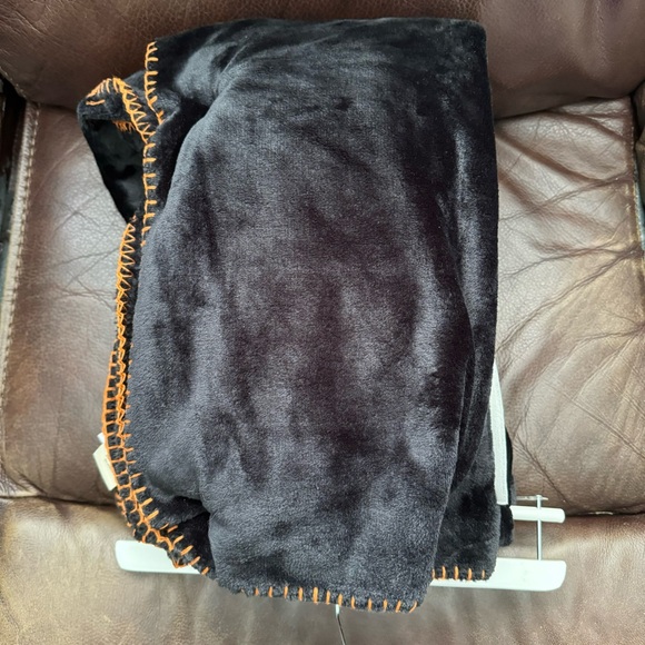 THE WITCH IS IN - Rae Dunn 50” x 70” Plush Throw with Patch & Orange Stitch - Picture 6 of 7